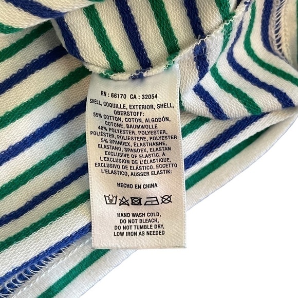Euc Anthropologie women’s top, striped, blue/green/white, size medium. - Picture 6 of 8